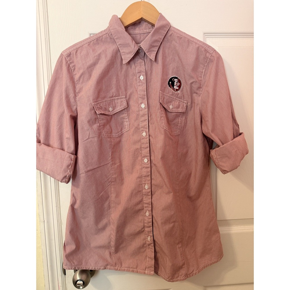 FSU Seminoles Women's Button Down Shirt Cutter & Buck Size XL cotton long sleeve